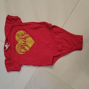 Kansas City Chiefs Glitter Heart Onesie